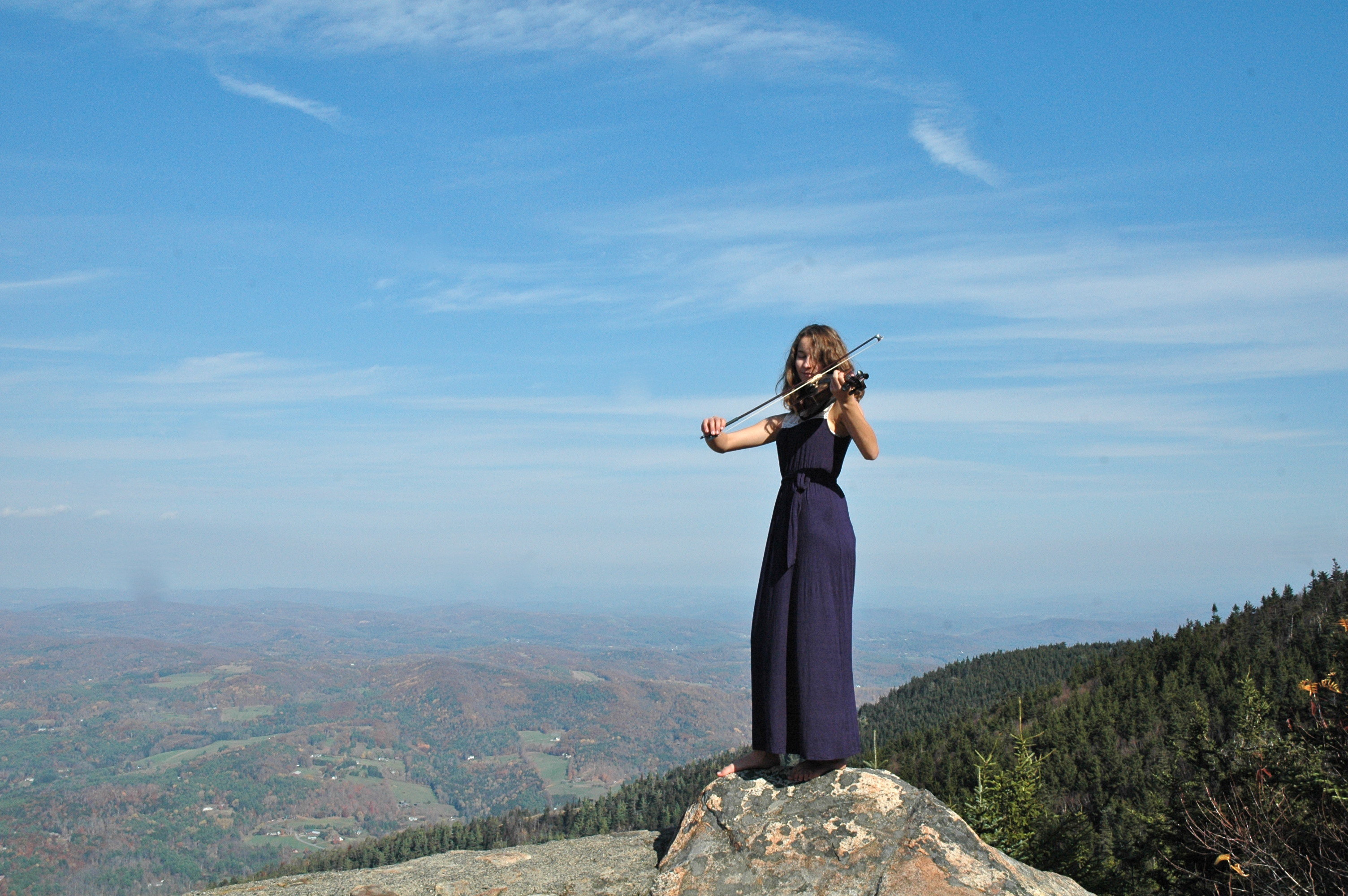 Violinist on Mountain